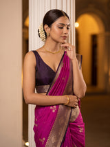 MIMOSA Lavender Saree Saree — pose 10 styling detail