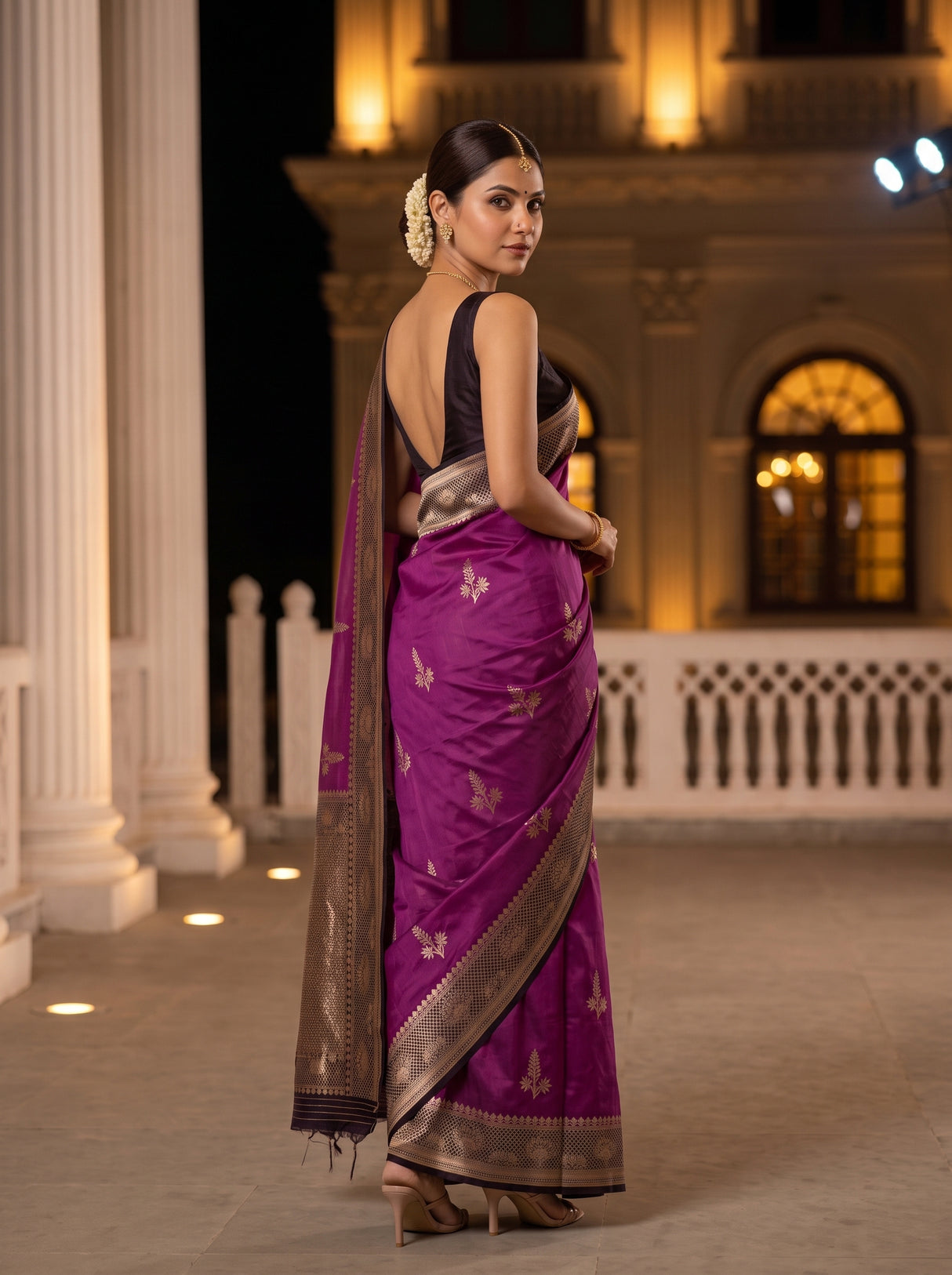 MIMOSA Lavender Saree Saree — pose 7 styling detail