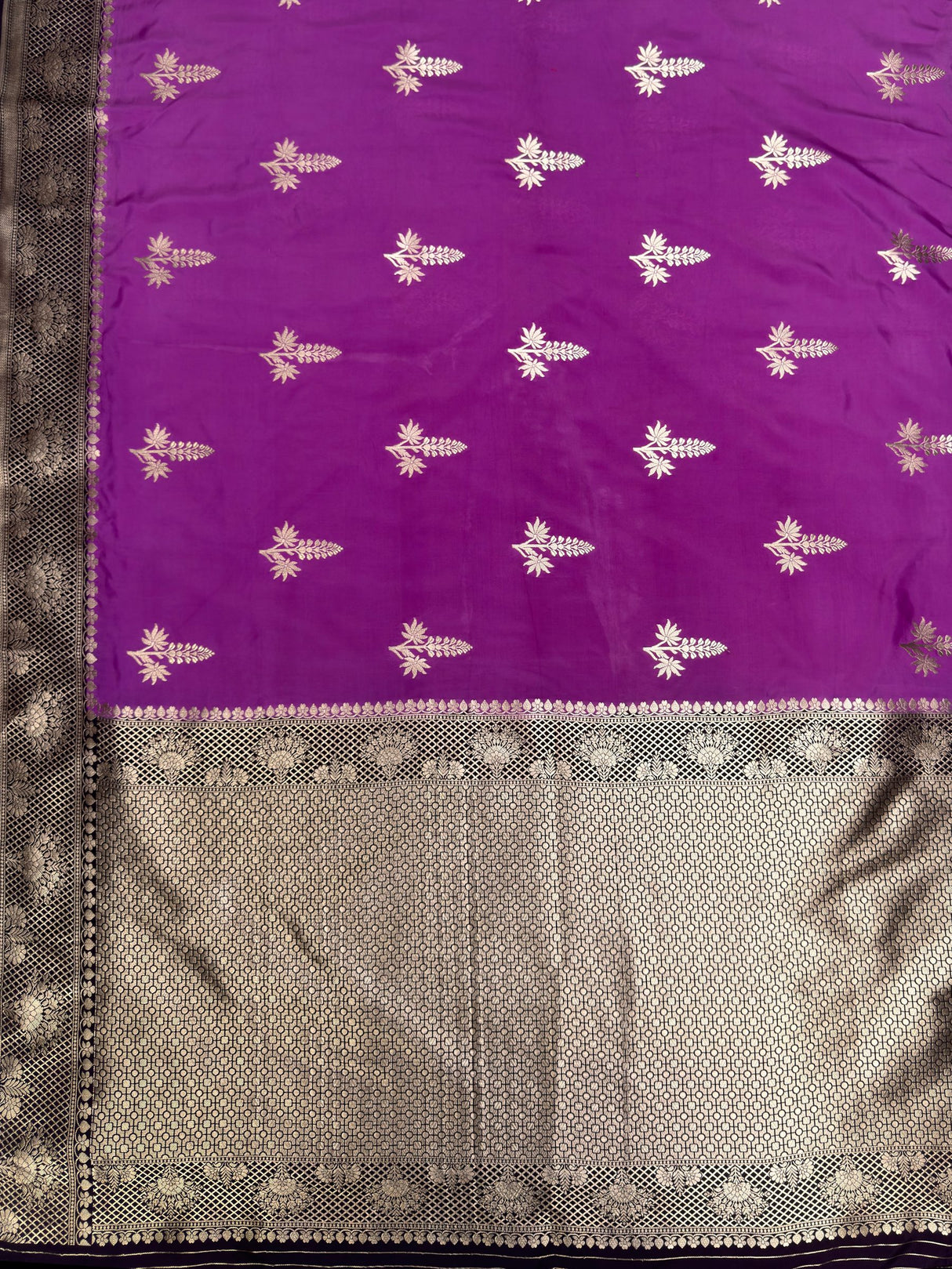 MIMOSA Lavender Saree Saree — pallu and zari work detail