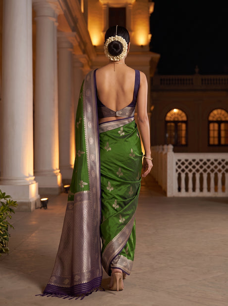 MIMOSA Olive Saree Saree — pose 2 styling detail