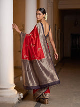 MIMOSA Red Saree Saree — pose 9 styling detail