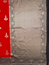 MIMOSA Red Saree Saree — pallu and zari work detail