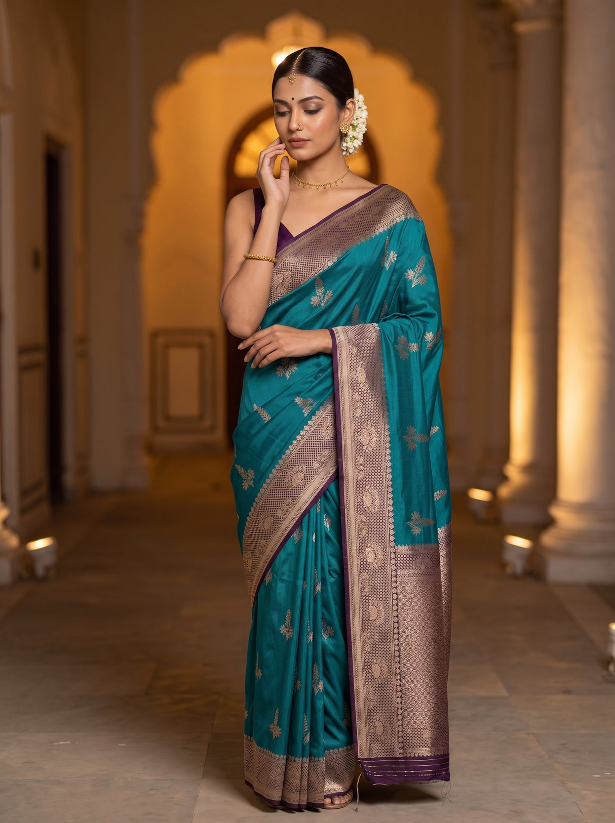 MIMOSA Sapphire Saree Saree — pose 10 styling detail