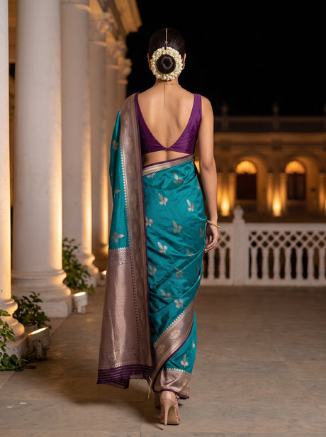 MIMOSA Sapphire Saree Saree — pose 2 styling detail
