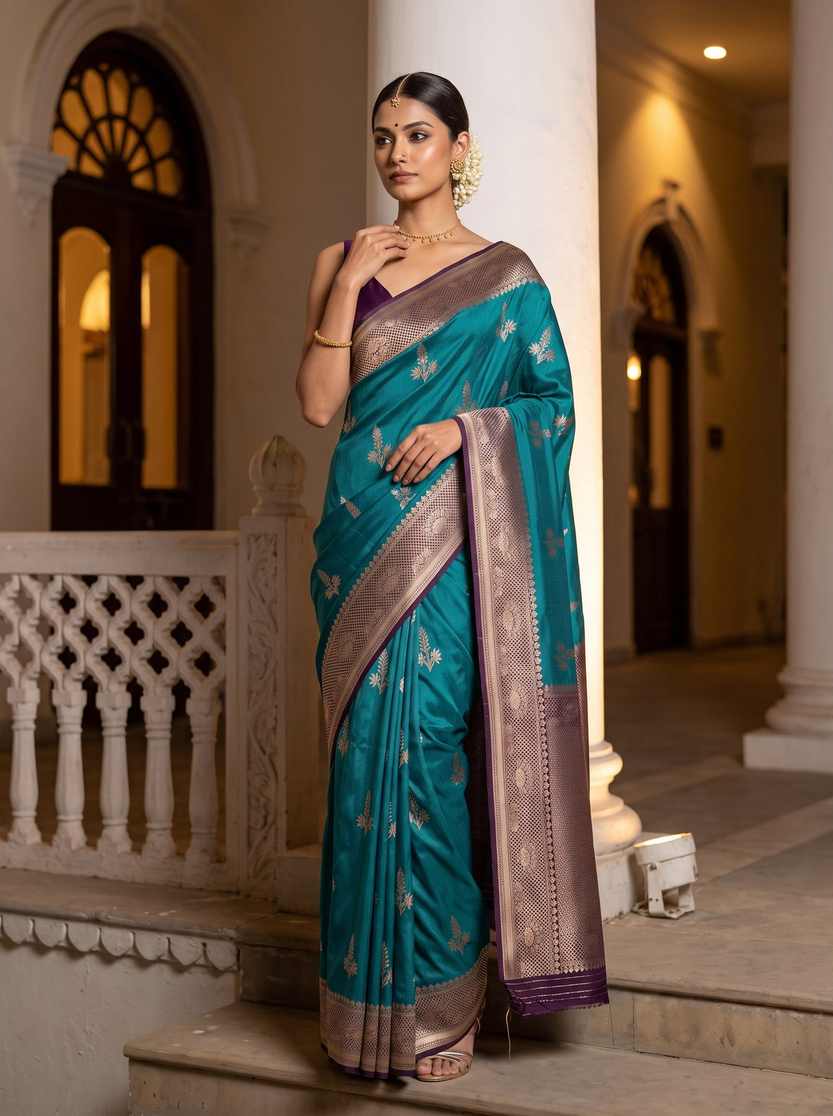 MIMOSA Sapphire Saree Saree — pose 5 styling detail