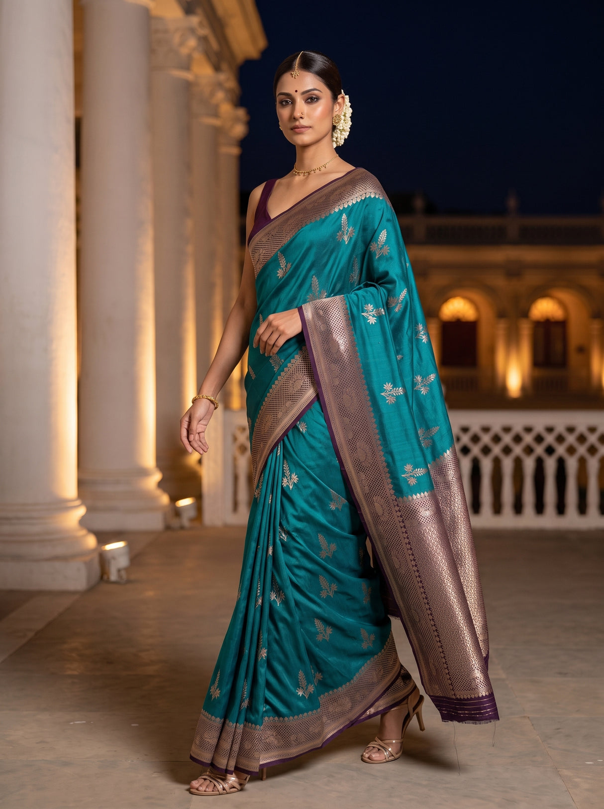 MIMOSA Sapphire Saree Saree — pose 6 styling detail