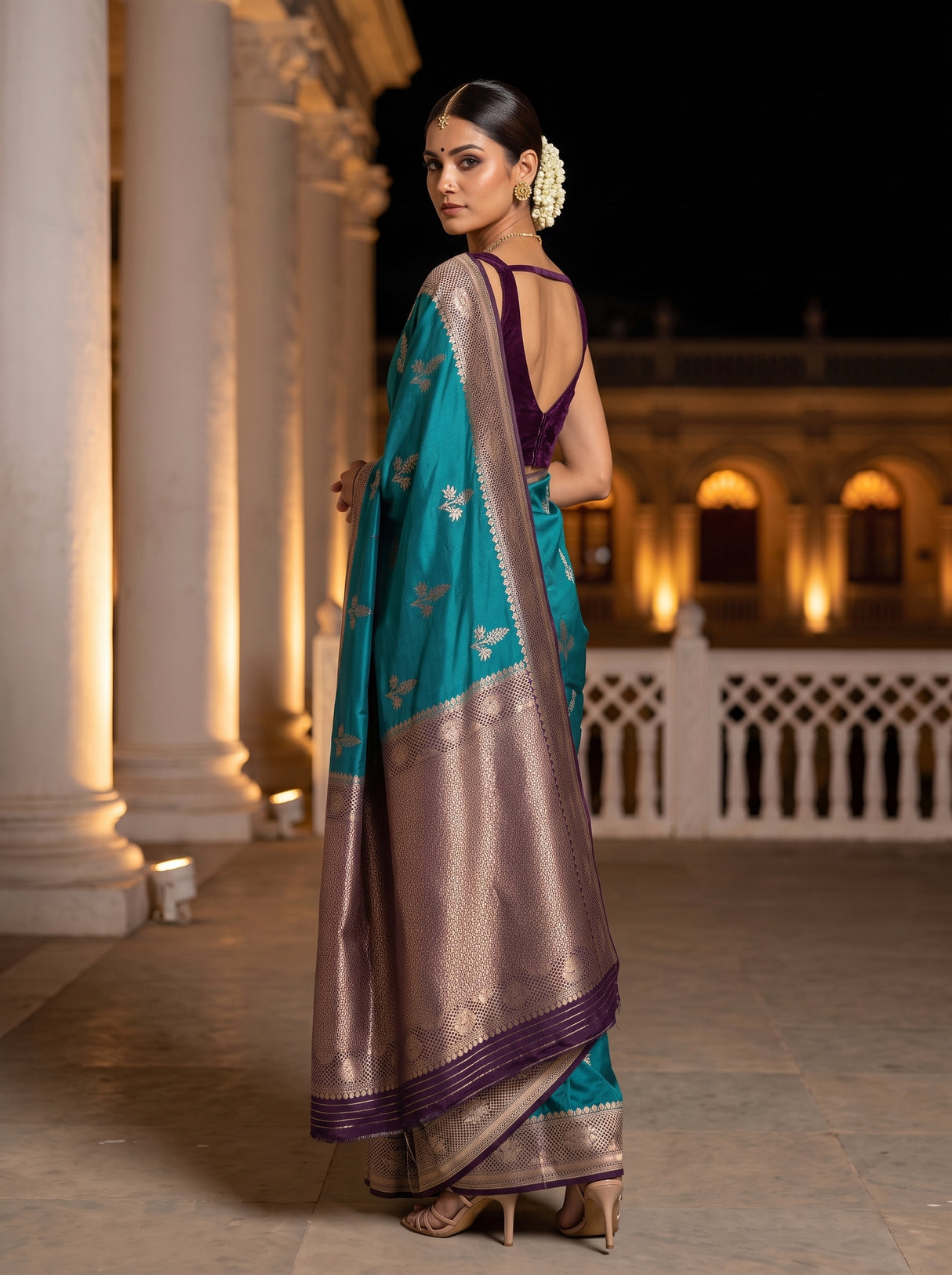 MIMOSA Sapphire Saree Saree — pose 7 styling detail