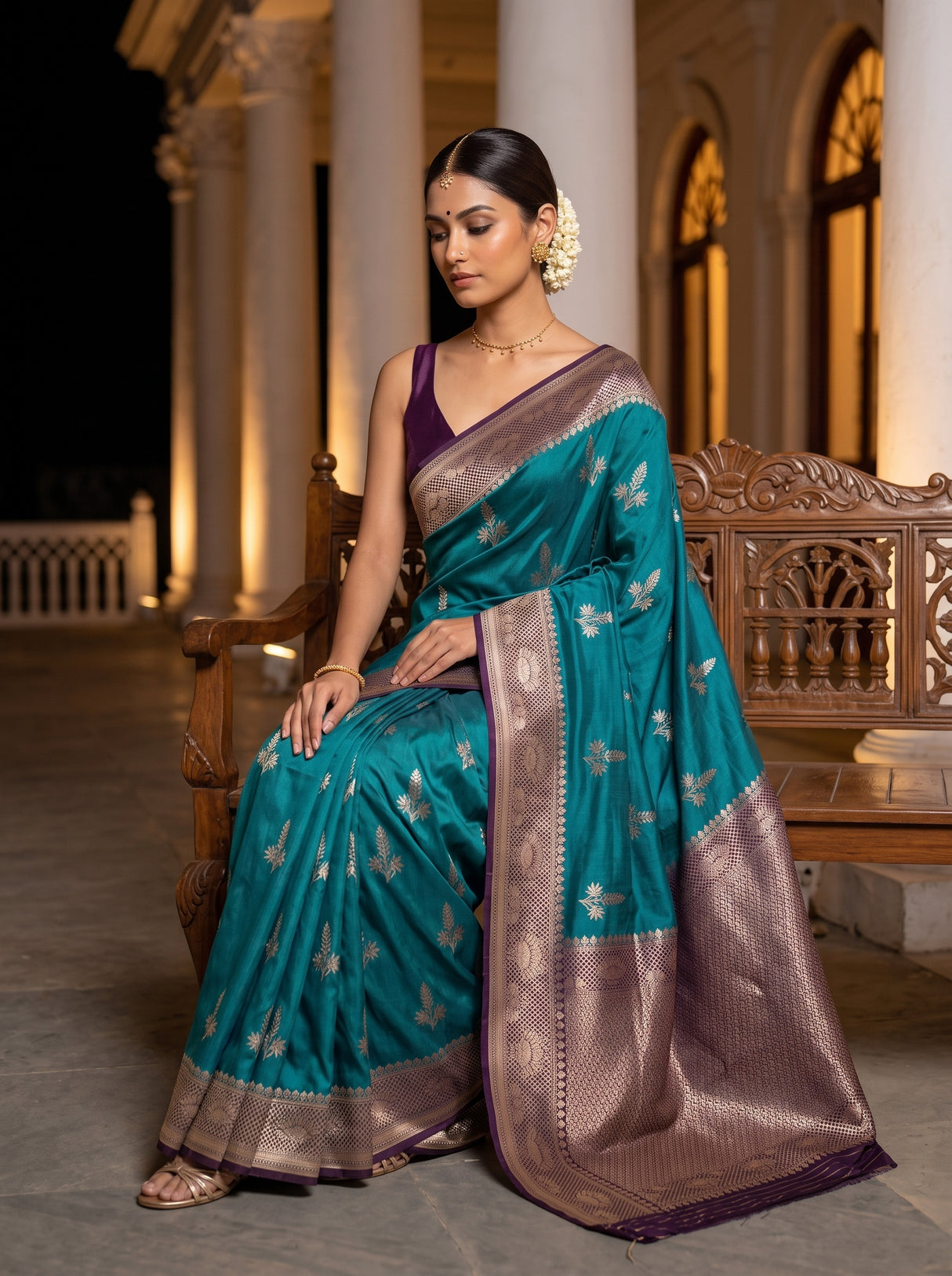 MIMOSA Sapphire Saree Saree — pose 8 styling detail