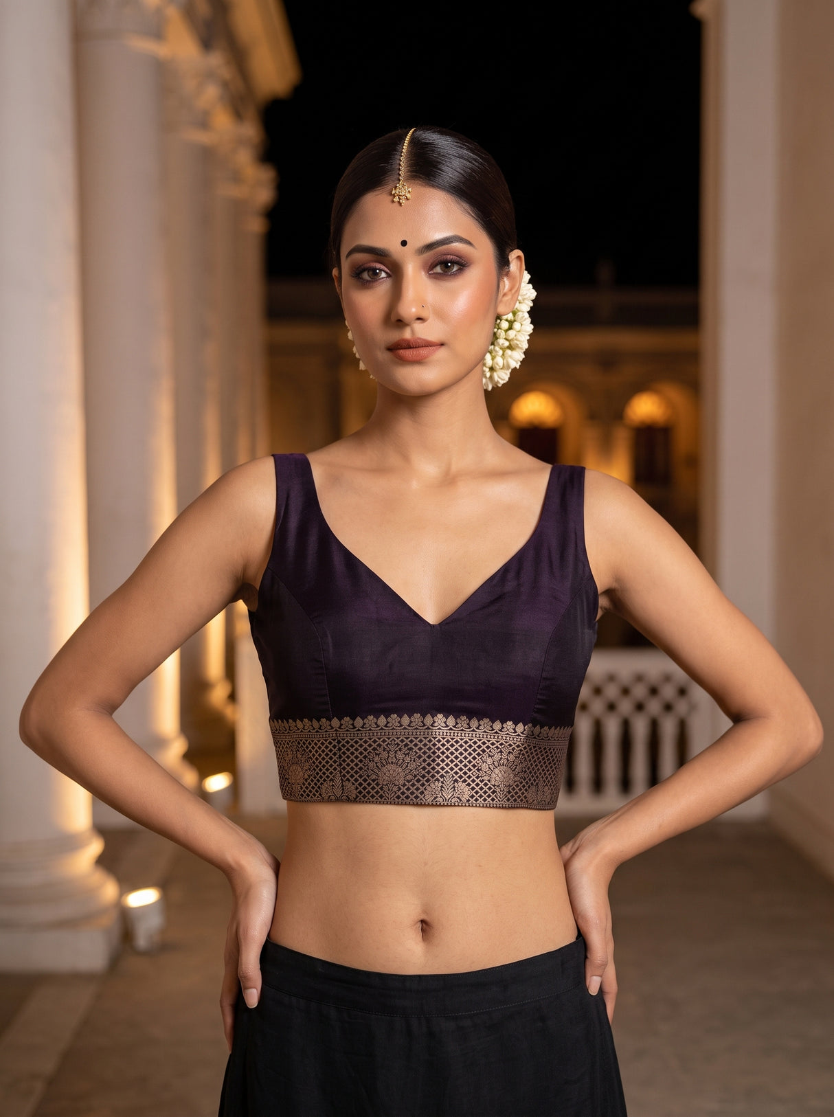 MIMOSA Sapphire Saree Saree — blouse close-up