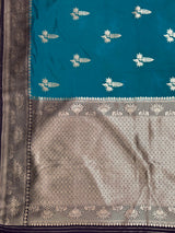MIMOSA Sapphire Saree Saree — pallu and zari work detail