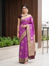 MIMOSA Lavender Saree Saree — front view on mannequin