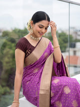 MIMOSA Lavender Saree Saree — pose 10 styling detail