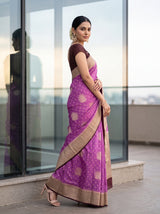 MIMOSA Lavender Saree Saree — pose 5 styling detail