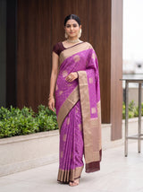 MIMOSA Lavender Saree Saree — pose 6 styling detail