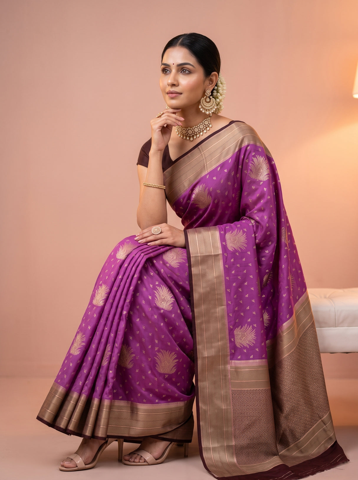 MIMOSA Lavender Saree Saree — pose 8 styling detail