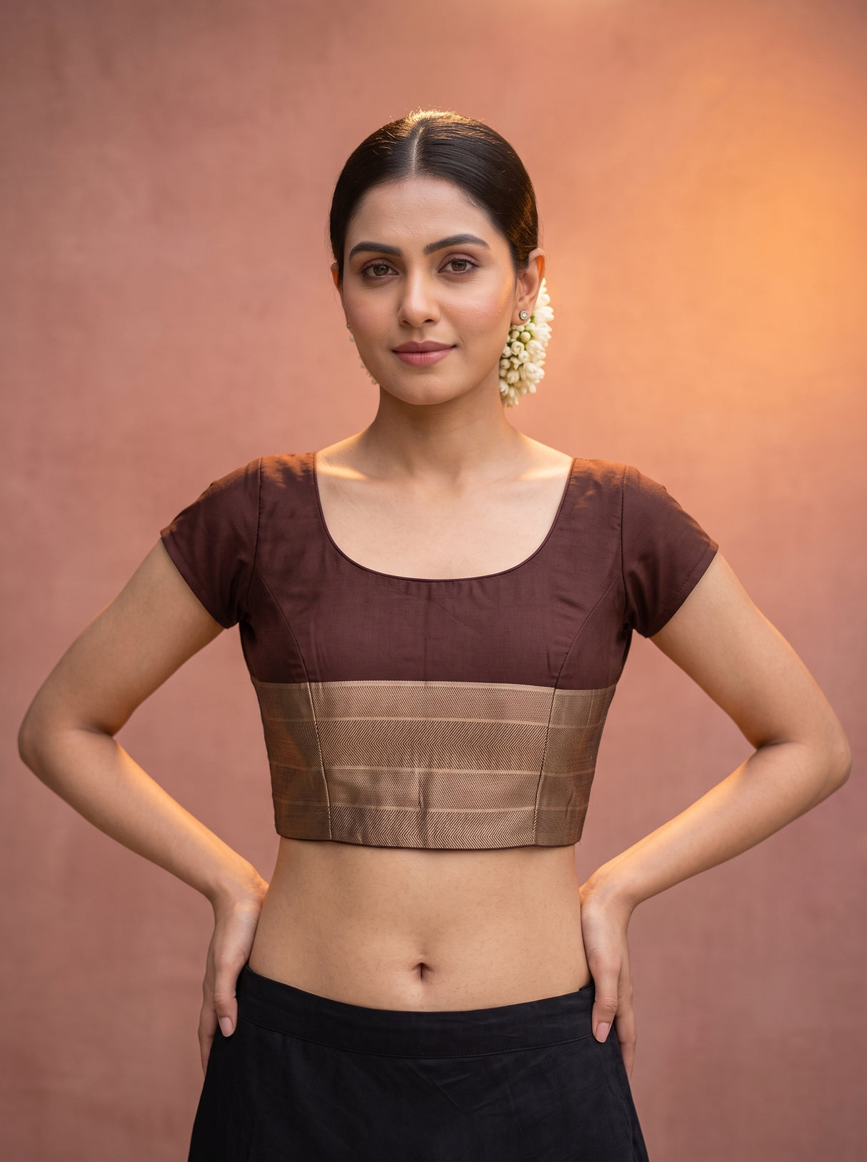 MIMOSA Lavender Saree Saree — blouse close-up