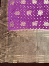 MIMOSA Lavender Saree Saree — pallu and zari work detail