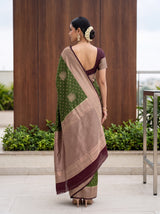 MIMOSA Olive Saree Saree — pose 2 styling detail