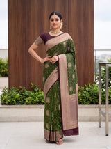 MIMOSA Olive Saree Saree — pose 4 styling detail
