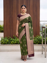 MIMOSA Olive Saree Saree — pose 6 styling detail