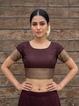 MIMOSA Olive Saree Saree — blouse close-up