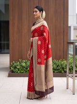 MIMOSA Red Saree Saree — pose 3 styling detail