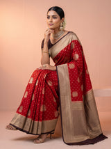 MIMOSA Red Saree Saree — pose 8 styling detail