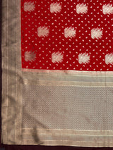 MIMOSA Red Saree Saree — pallu and zari work detail