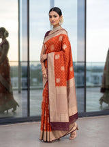 MIMOSA Rust Saree Saree — pose 5 styling detail