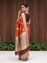 MIMOSA Rust Saree Saree — pose 7 styling detail