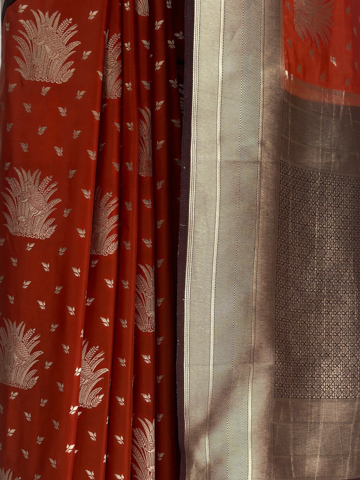 MIMOSA Rust Saree Saree — fleets shot full lifestyle