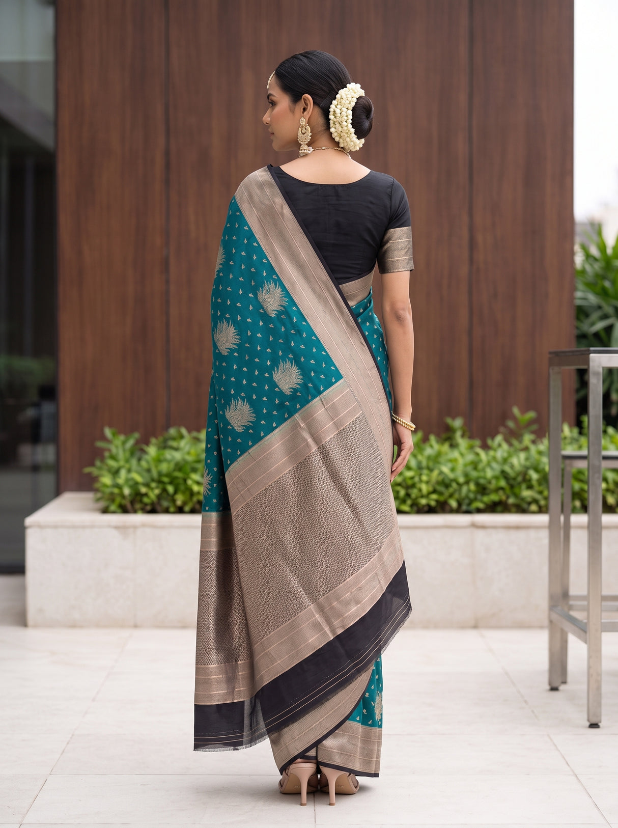 MIMOSA Sapphire Saree Saree — pose 2 styling detail