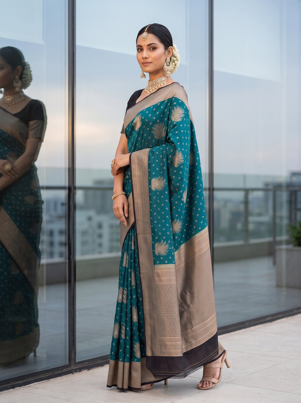 MIMOSA Sapphire Saree Saree — pose 5 styling detail