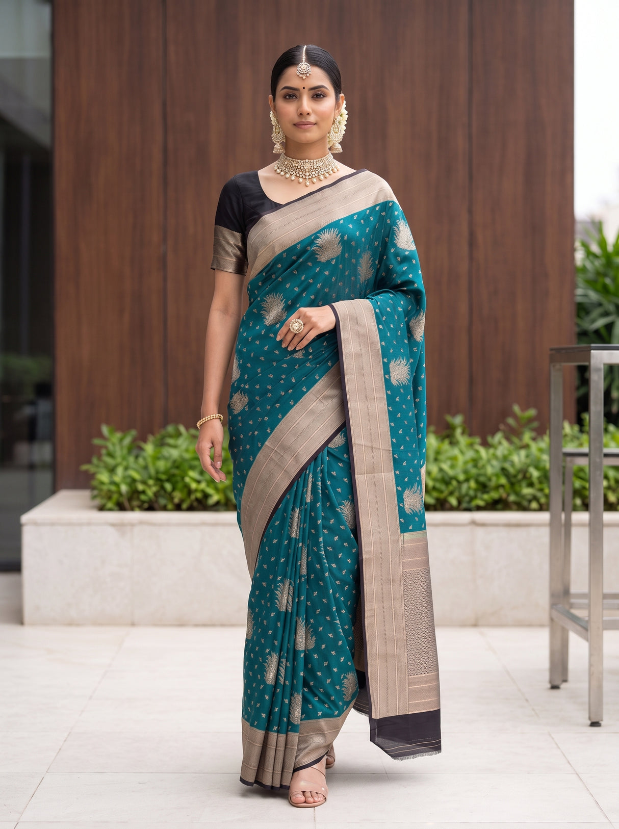 MIMOSA Sapphire Saree Saree — pose 6 styling detail