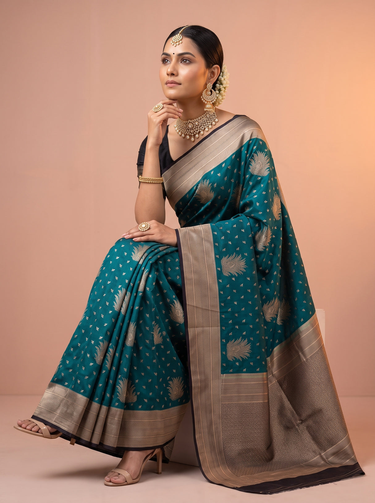MIMOSA Sapphire Saree Saree — pose 8 styling detail