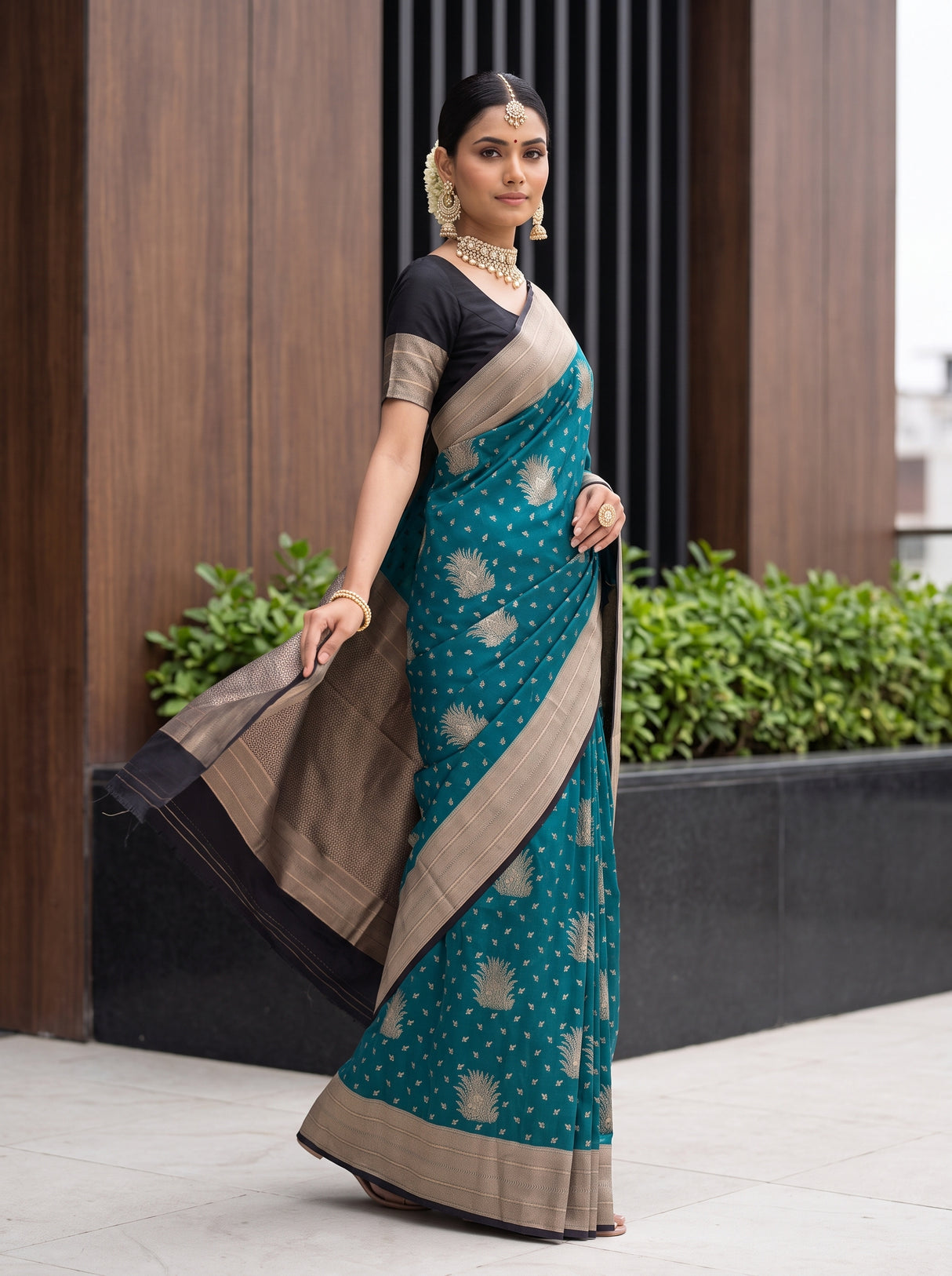 MIMOSA Sapphire Saree Saree — pose 9 styling detail
