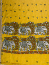 MIMOSA Gold Banarasi Linen Saree — pallu and zari work detail