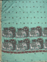 MIMOSA Rama Banarasi Linen Saree — pallu and zari work detail