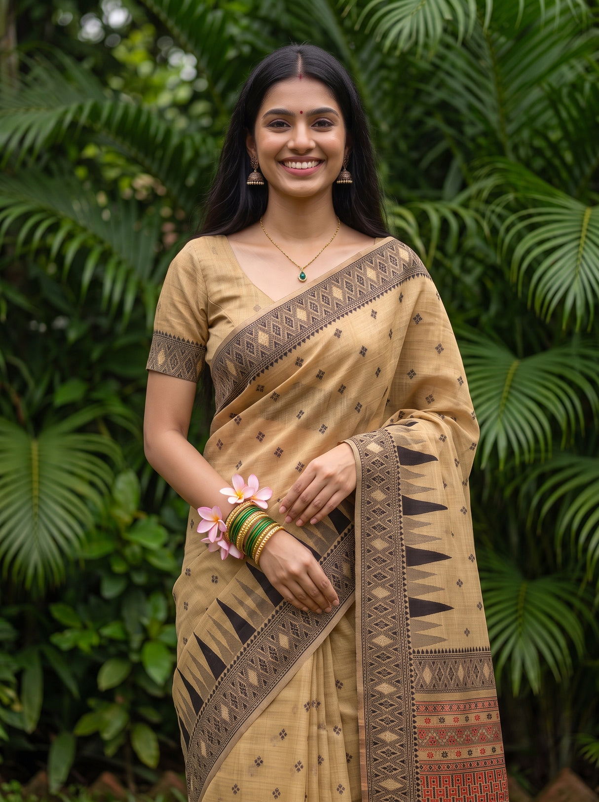MIMOSA Chiku Saree Saree — pose 10 styling detail
