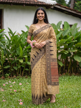 MIMOSA Chiku Saree Saree — pose 5 styling detail