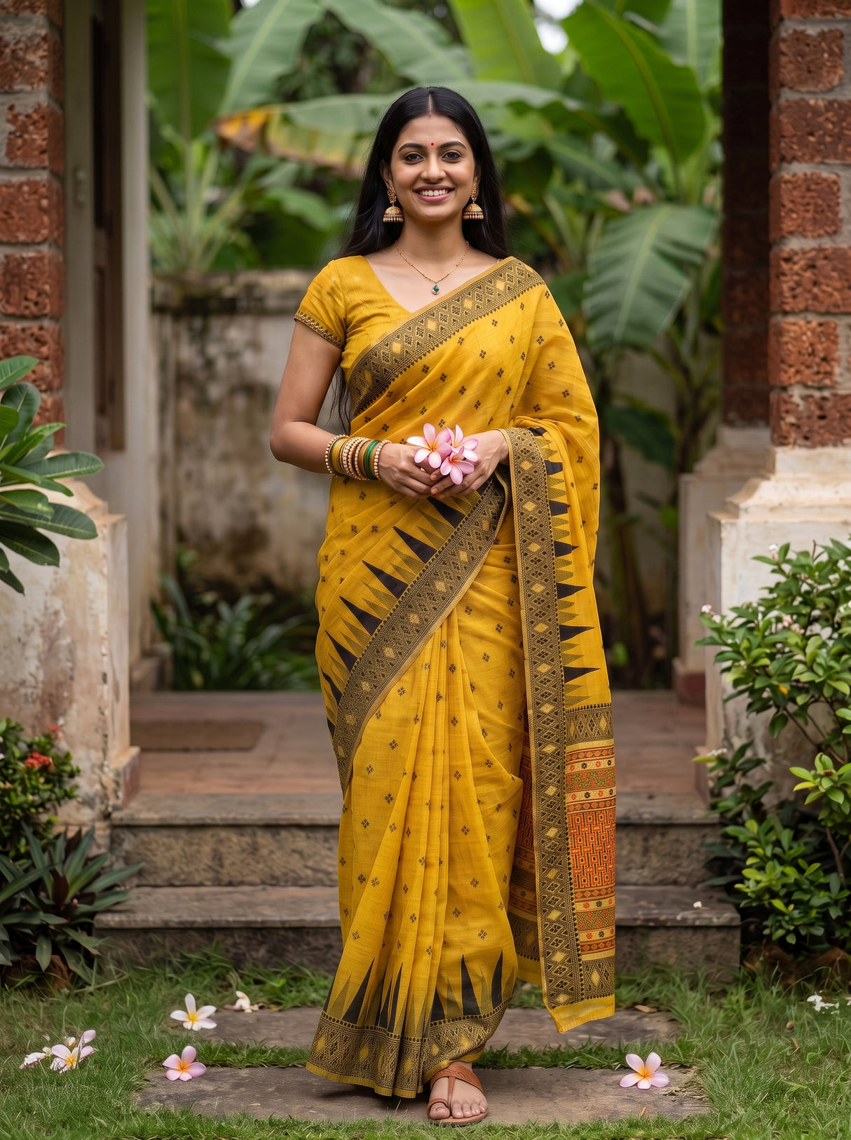MIMOSA Gold Saree Saree — pose 6 styling detail