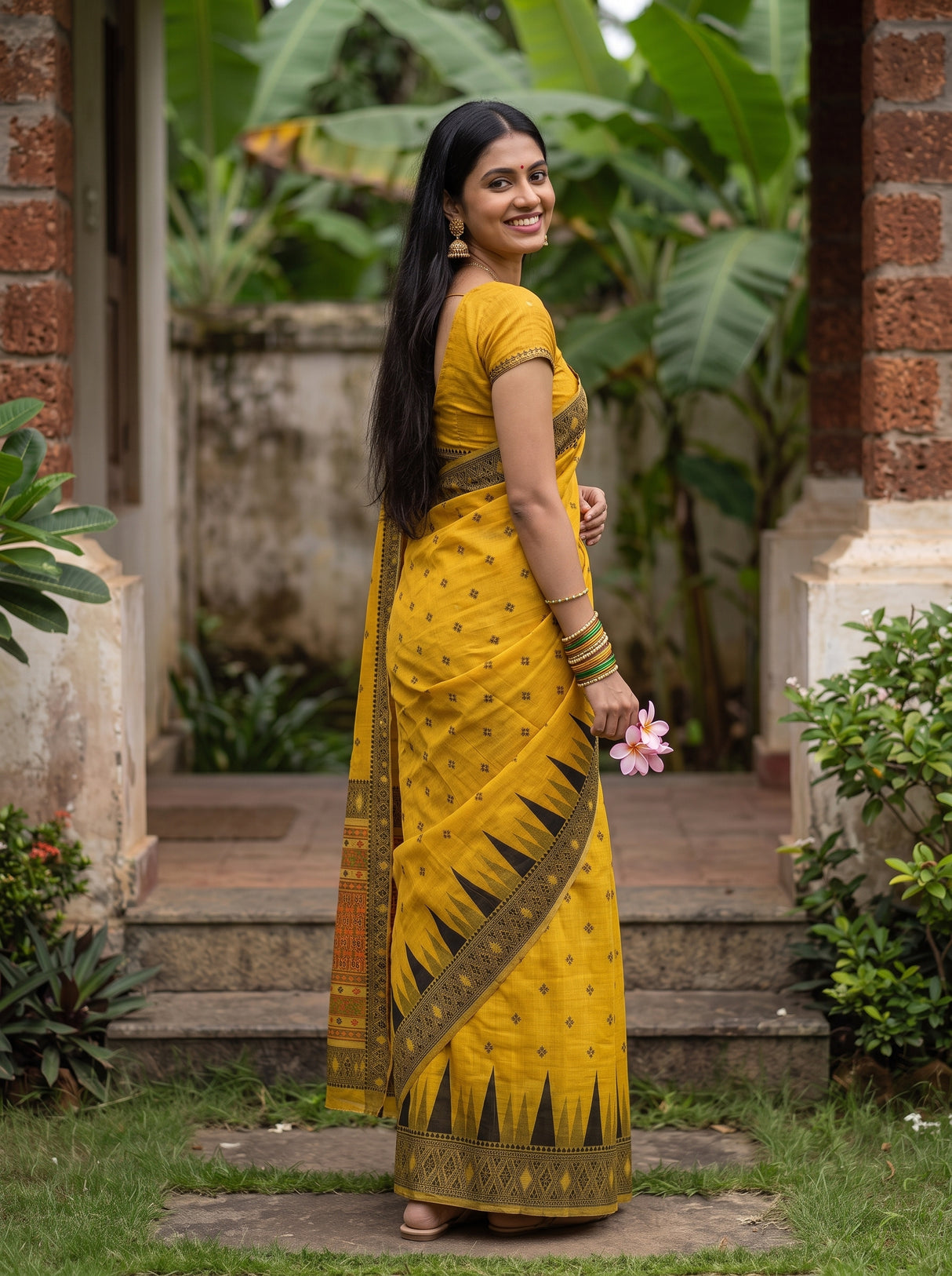 MIMOSA Gold Saree Saree — pose 7 styling detail