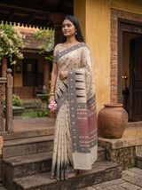 MIMOSA Half White Saree Saree — pose 3 styling detail