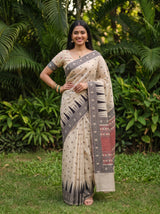 MIMOSA Half White Saree Saree — pose 4 styling detail