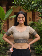 MIMOSA Half White Saree Saree — blouse close-up