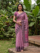 MIMOSA Pink Saree Saree — pose 10 styling detail