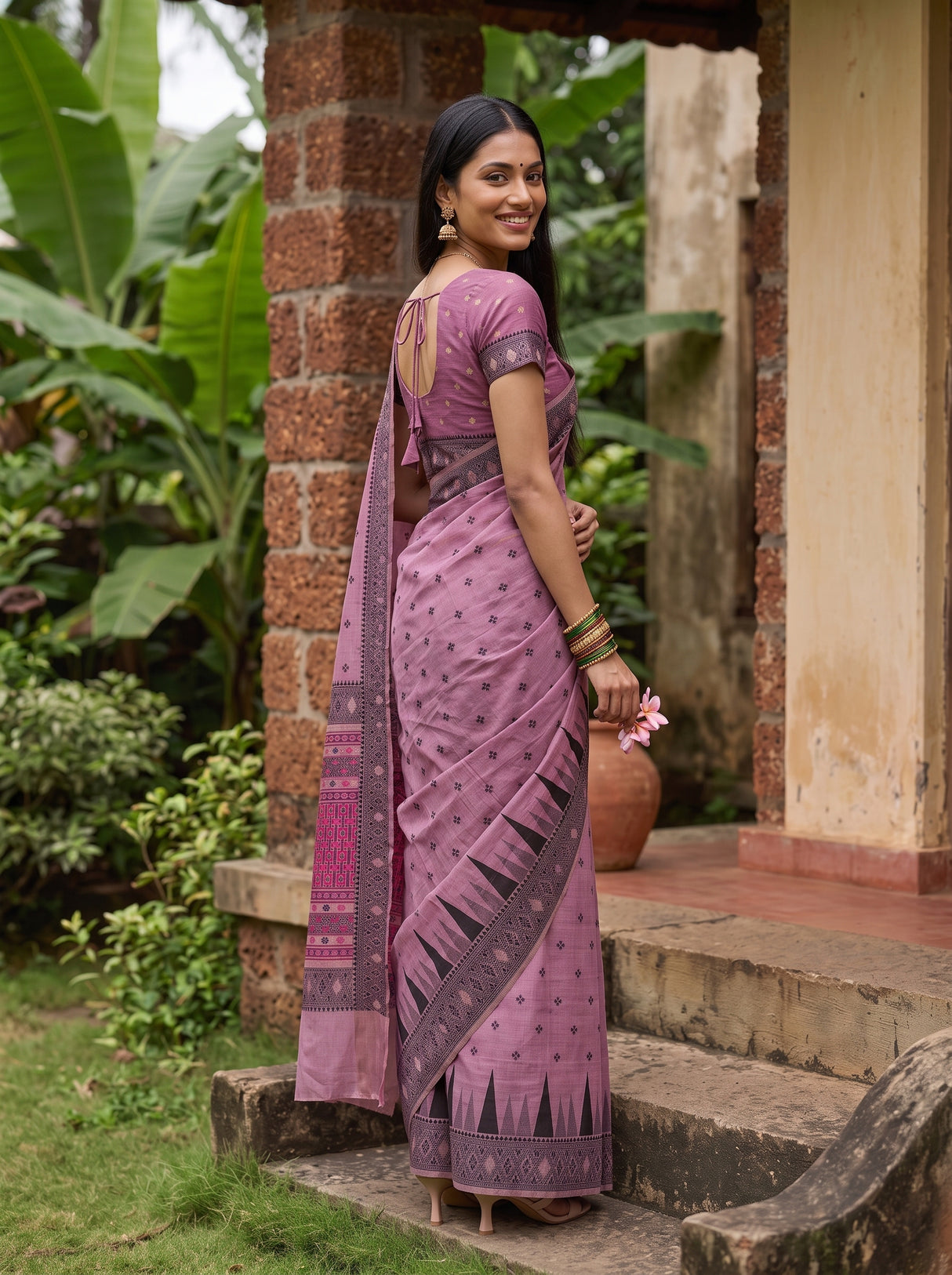 MIMOSA Pink Saree Saree — pose 7 styling detail