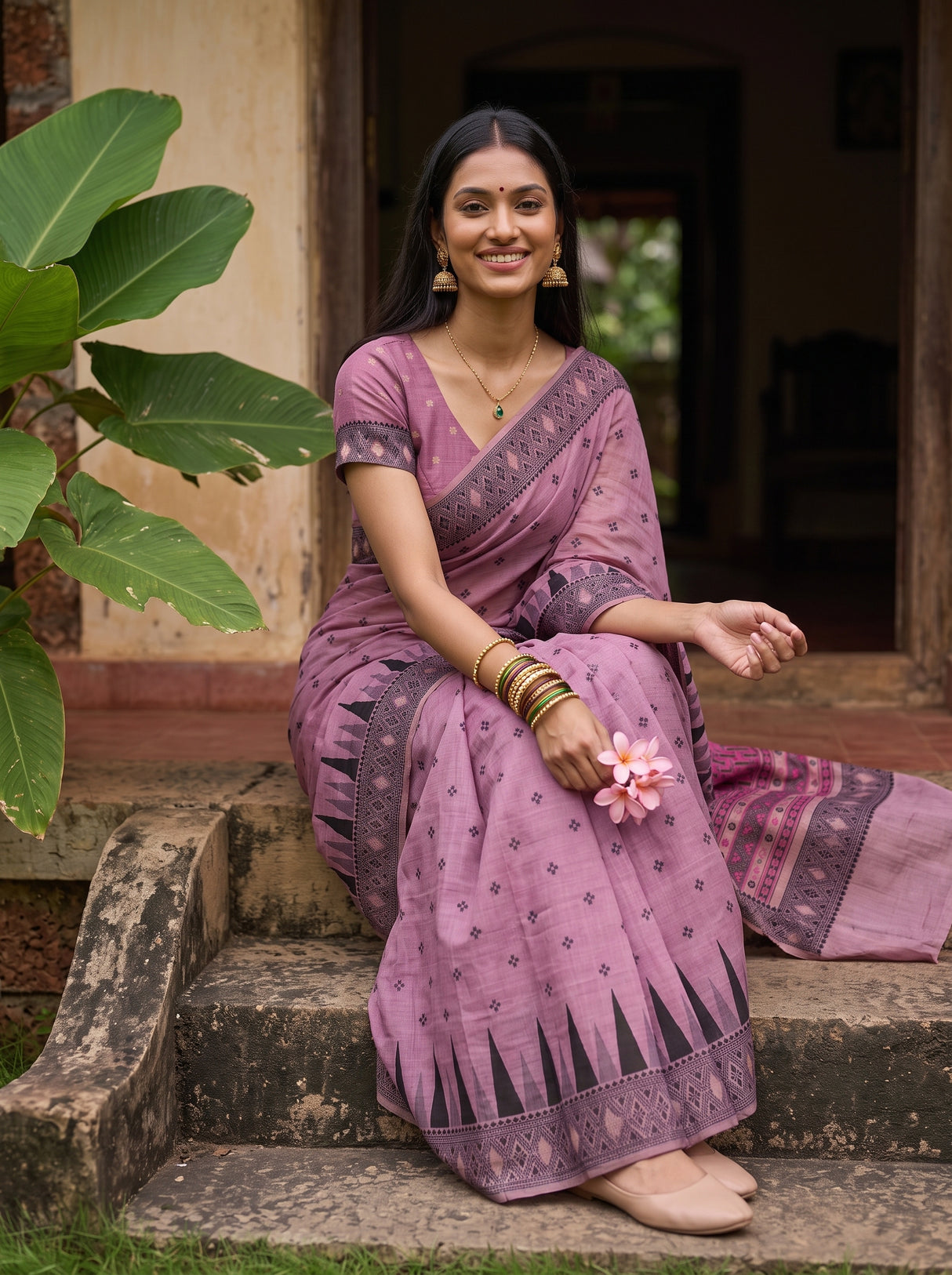 MIMOSA Pink Saree Saree — pose 8 styling detail