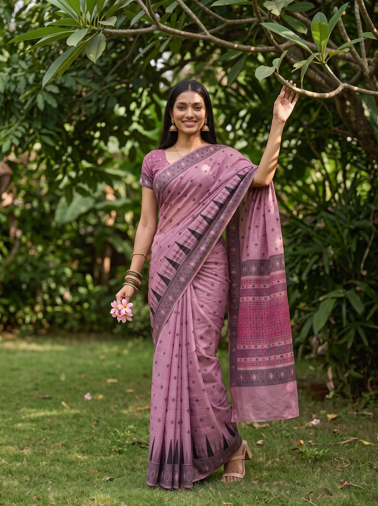 MIMOSA Pink Saree Saree — pose 9 styling detail
