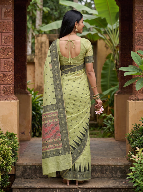MIMOSA Pista Saree Saree — pose 2 styling detail